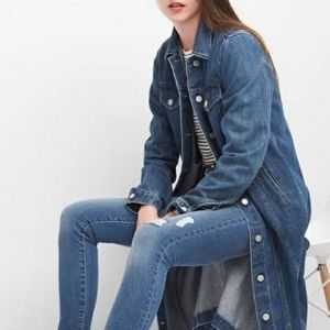long denim duster coat